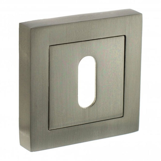 Status Key Escutcheon on Square Rose In Satin Nickel