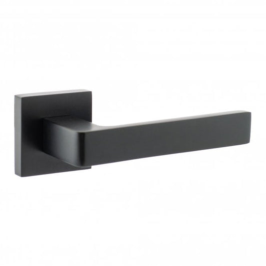 Status Montana Lever On Square Rose Pair Of Handles Matt Black