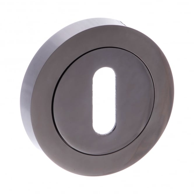 Status Pair Of Key Escutcheon On Round Rose In Black Nickel