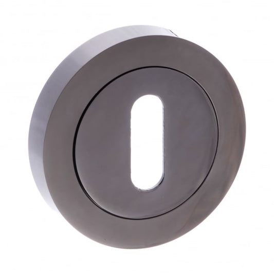 Status Pair Of Key Escutcheon On Round Rose In Black Nickel