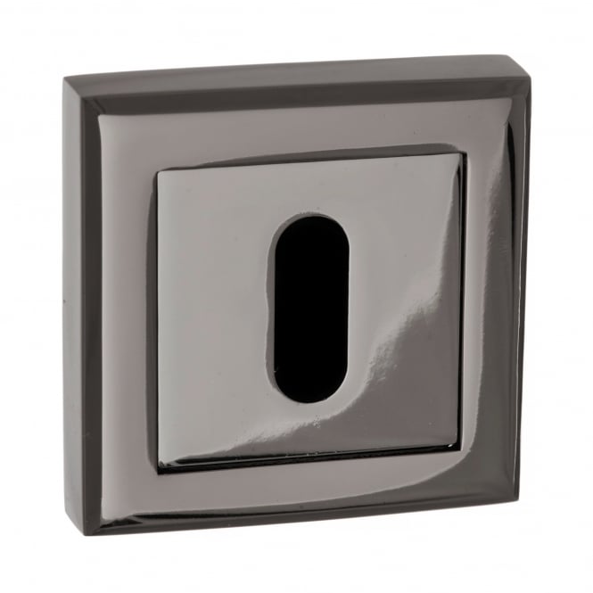 Status Pair Of Key Escutcheon On Square Rose In Black Nickel