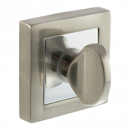 Status WC Turn And Release On S4 Square Rose In Satin Nickel/Polished Chrome