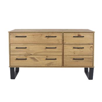 Core Texas 3+3 Drawer Wide Chest Antique Wax