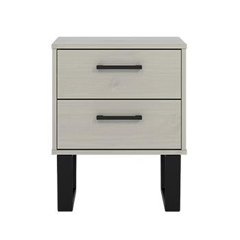 Core Texas Grey 2 Drawer Bedside Cabinet