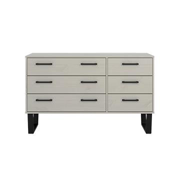 Core Texas Grey 3+3 Drawer Wide Chest Of Drawers