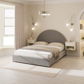 Eldon Side Lift Ottoman Bed 150cm Dome Bed Grey