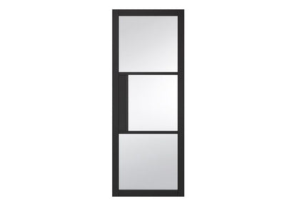 Internal Black Tribeca Glazed Door 3L Clear Glass Industrial Style