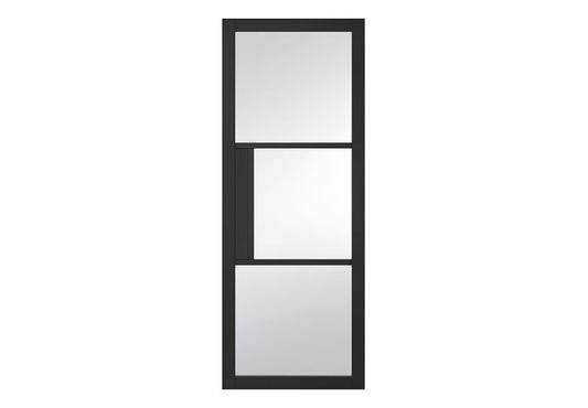 Internal Black Tribeca Glazed Door 3L Clear Glass Industrial Style