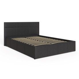 End Lift Ottoman Bed 120cm Black