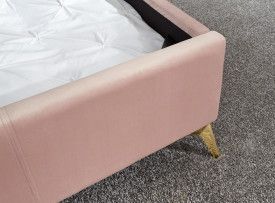 Pettine End Lift Ottoman Bed 150cm Blush Pink