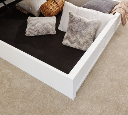 Como White Wooden Ottoman Double Bedstead