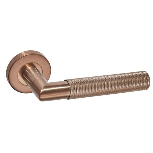 Zurich Satin Copper Door Handle Hardware Pack